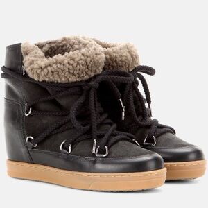 🆕 Listing!  Isabel Marant | 'Nowles' Shearling Trimmed Leather Ankle Boots